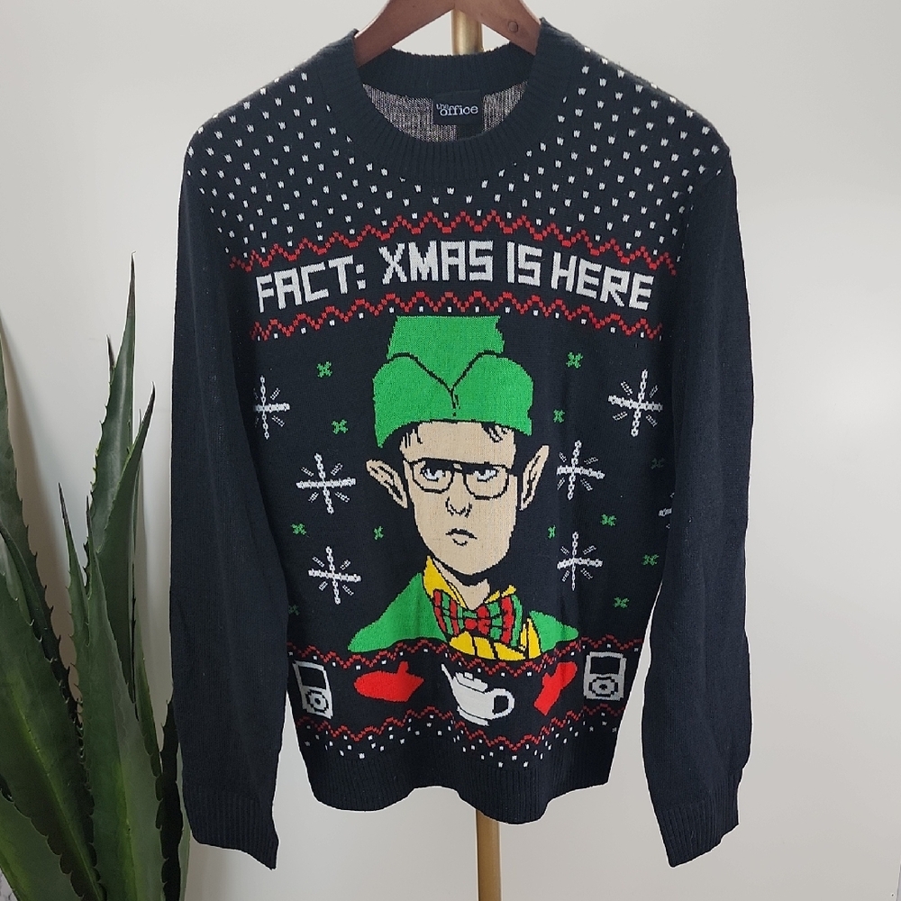 The Office Dwight Schrute Elf Ugly Christmas Sweater Mens Size Small